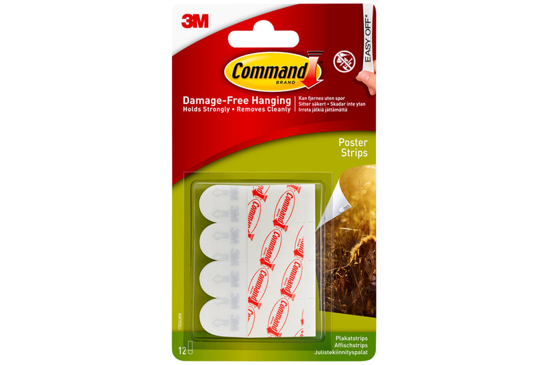 3M COMMAND POSTER STRIPS 12PCS