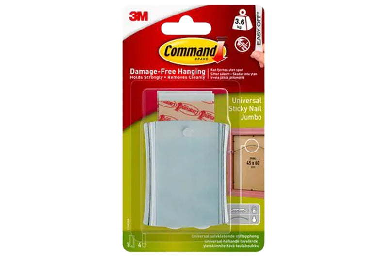 3M COMMAND PICTURE HANGER JUMBO UNIVERSAL STICKY NAIL