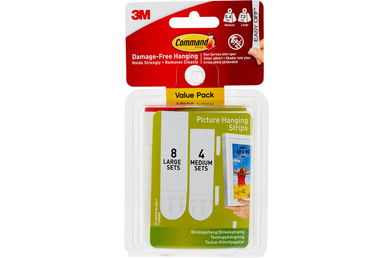 3M COMMAND HANGING STRIPS VALUE PACK WHITE