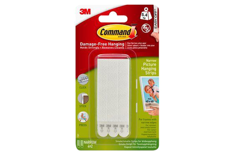 3M COMMAND HANGING STRIPS WHITE NARROW
